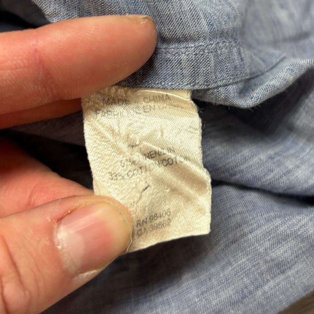 Theory Rotuma Linen Blend Chambray Button Up Shir… - image 7